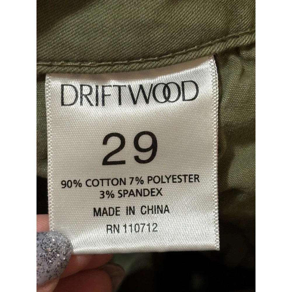 Driftwood Jackie Floral Embroidered Skinny Jeans Olive Green W29 L28 Boho Pants - Picture 5 of 6